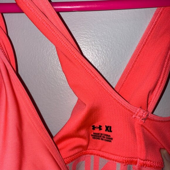 Under Armour Womens Coral Sports Bra With Crossback Straps Size XL - Picture 7 of 7